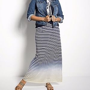 NWT Lane Bryant Ombre Striped Knit Maxi Skirt